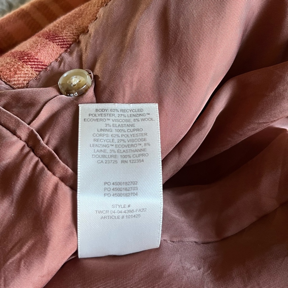 Wilfred Orange and Tan Plaid Double-Breasted Destiny Blazer - Picture 8 of 9